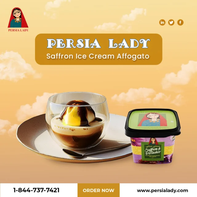 Golden Elegance: Saffron Ice Cream Affogato
Transform your winter indulgence with Persia Lady's Saffron Ice Cream, the perfect companion for creating a lavish Affogato. Elevate this classic coffee dessert by topping a steaming shot of espresso with our rich, golden Saffron Ice Cream. The warmth of the espresso melts into the creamy, exotic saffron, releasing bursts of spicy, floral notes that captivate the senses. This season, let every cup bring a luxurious escape from the chill, turning your coffee break into a decadent retreat. Discover more ways to enjoy our Saffron Ice Cream and order yours at www.persialady.com or call us at 1-844-737-7421. Embrace the warmth of winter with a scoop of Persia! 

-------------------------------------------
🛒https://persialady.com/where-to-purchase/
🌐 https://persialady.com
📩info@persialady.com
☎1 (844) 737 7421
---------------------------------------
#WinterDelight #SaffronAffogato #GourmetCoffeeTreat #PersiaLady